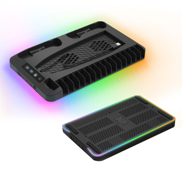 Lataustelakka Jäähdytysalustalla Kahdelle PS5-Ohjaimelle