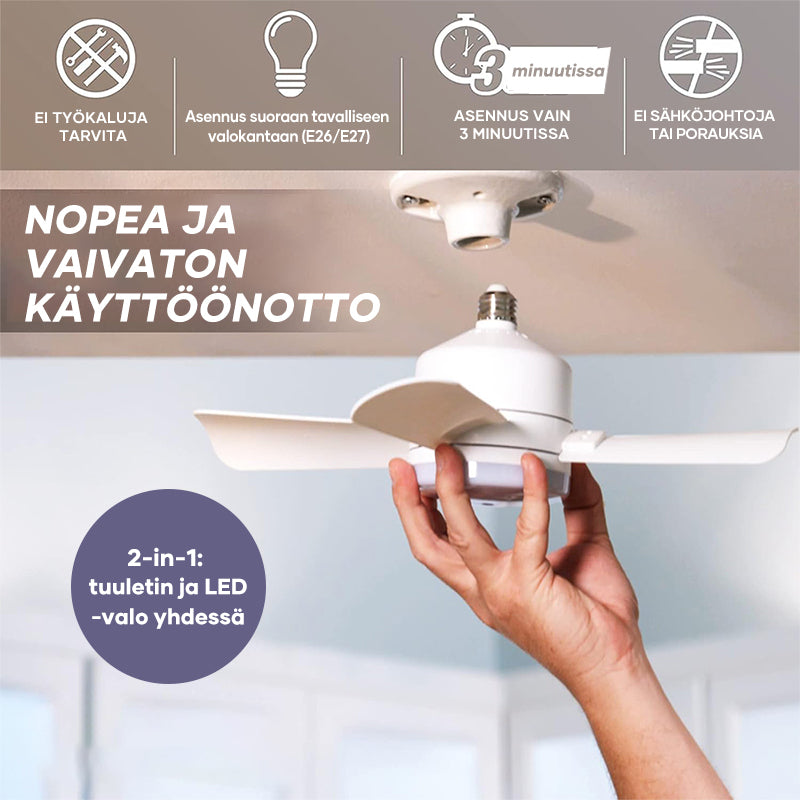 Kattotuuletin LED-valolla