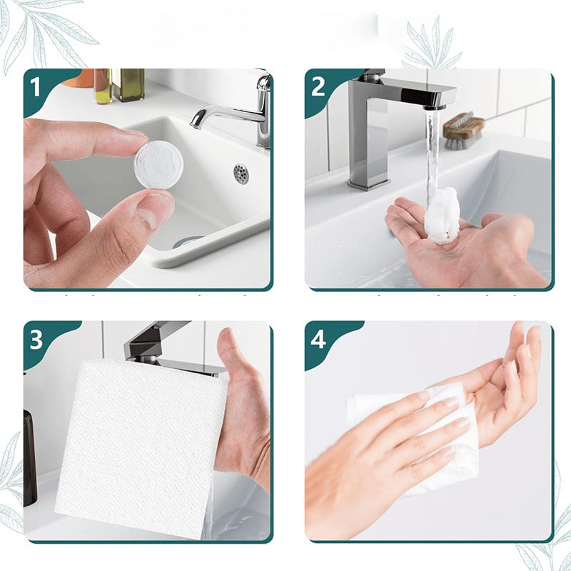 ✨ Puristettuja pyyhetabletteja