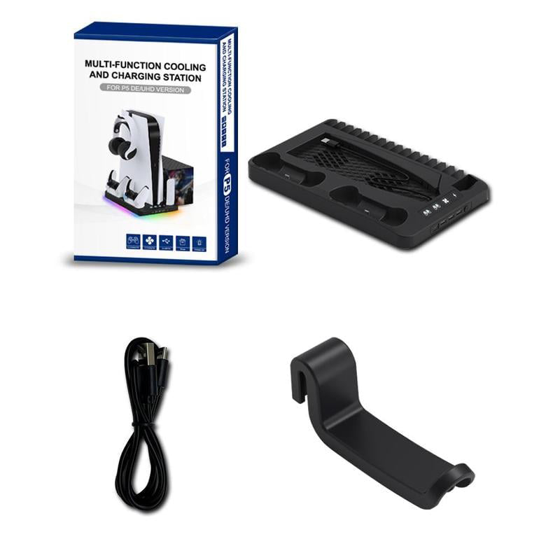 Lataustelakka Jäähdytysalustalla Kahdelle PS5-Ohjaimelle
