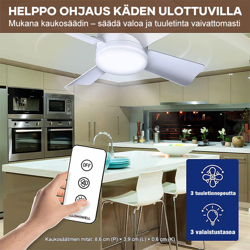 Kattotuuletin LED-valolla