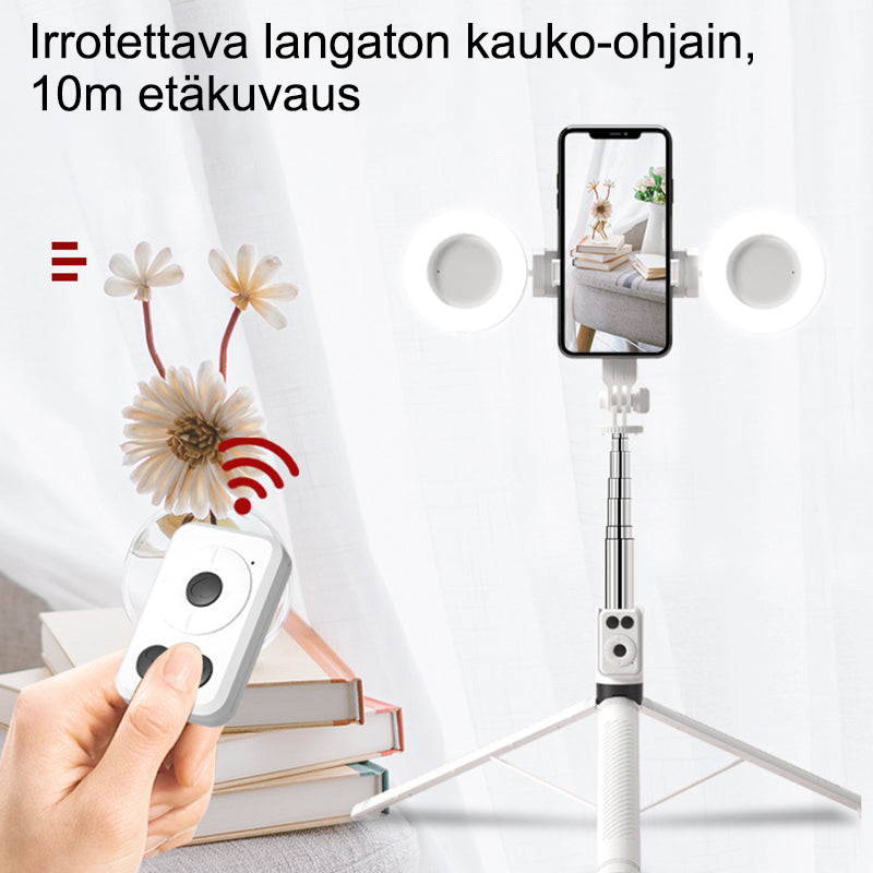 6-in-1 Selfie-tikku Täytevalolla