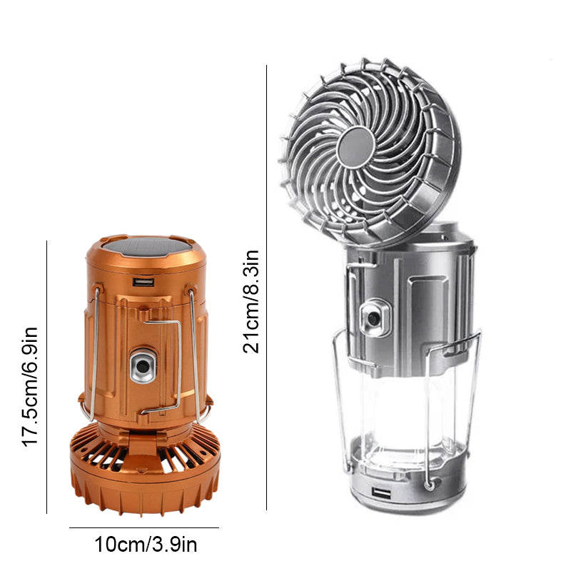 6-in-1 kannettava aurinkokäyttöinen LED- retkilamppu
