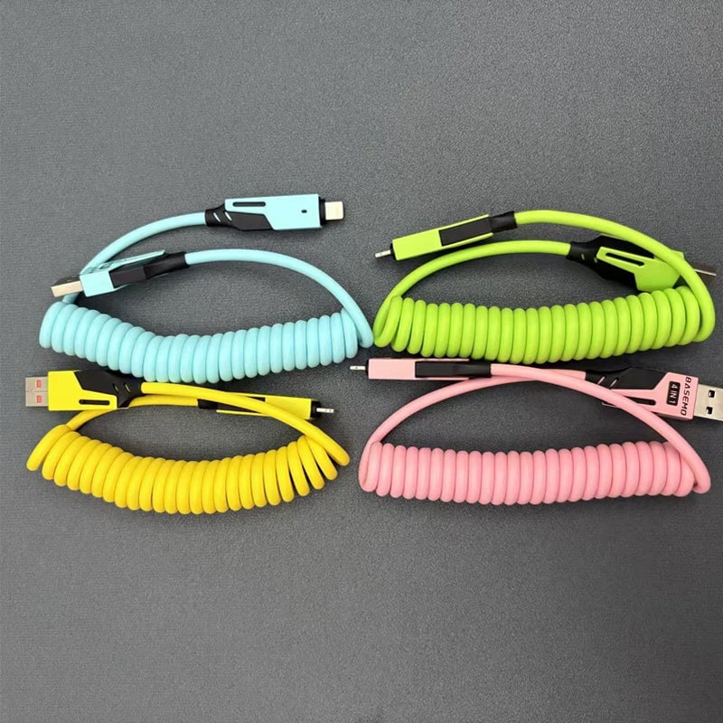 Jousivenytettävä 4 in 1 65W Pikalatausdatakaapeli