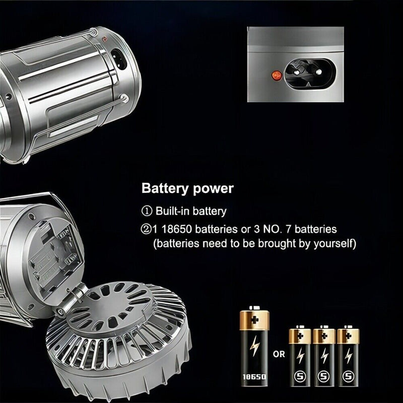 6-in-1 kannettava aurinkokäyttöinen LED- retkilamppu