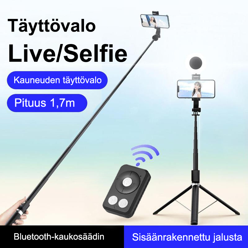 6-in-1 Selfie-tikku Täytevalolla