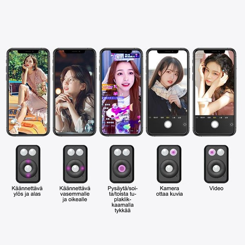 6-in-1 Selfie-tikku Täytevalolla