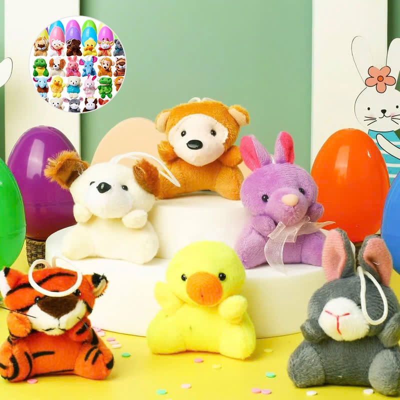 12/24 kpl täytettyä pääsiäismunaa, joissa on pehmoleluja