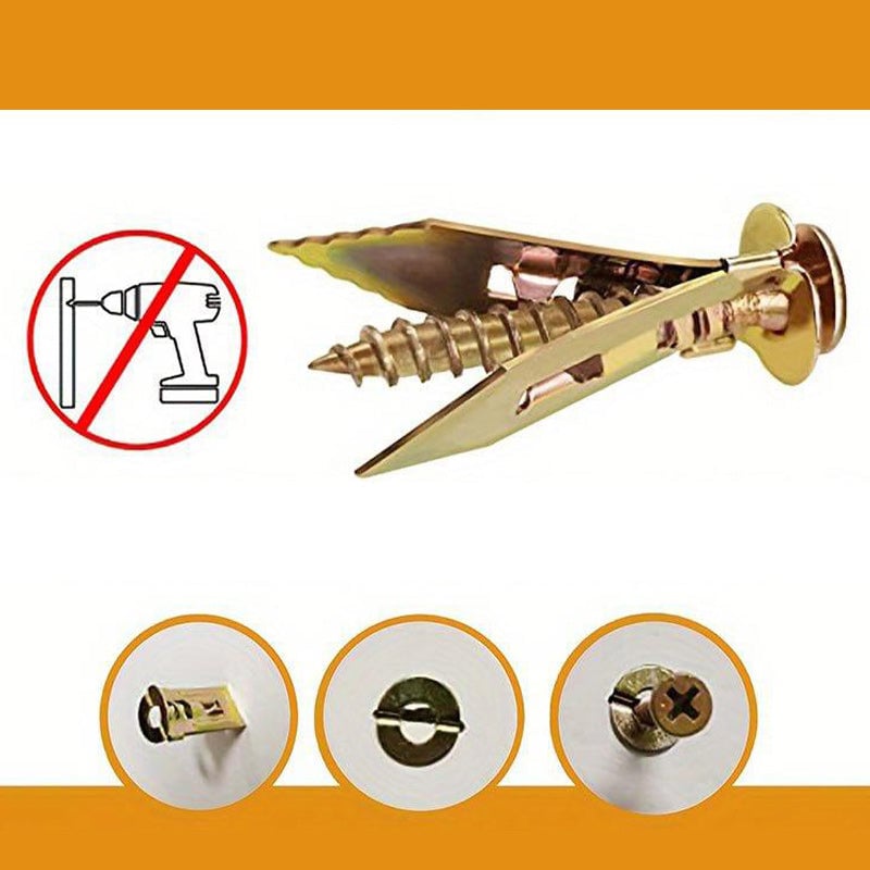 Kipsilevyn kiinnitysankkurit + Korkean lujuuden sinkkiruuvit (100 kpl)