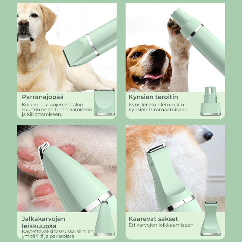 4-in-1 lemmikkieläinten trimmeri