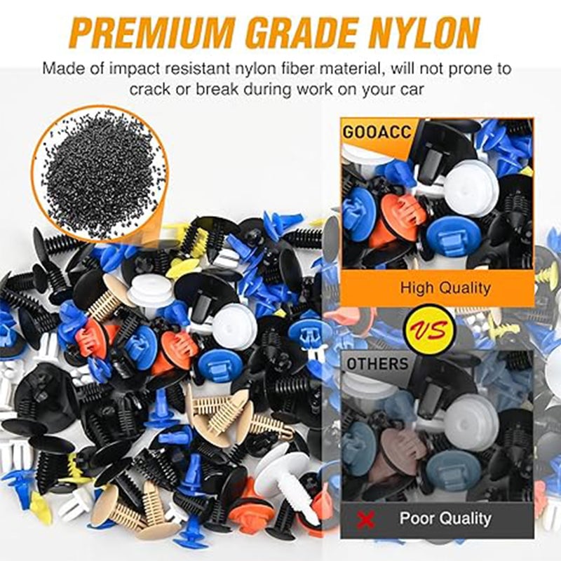 725 kpl auton kiinnitysklipsejä ja kiinnikkeiden irrotustyökalu