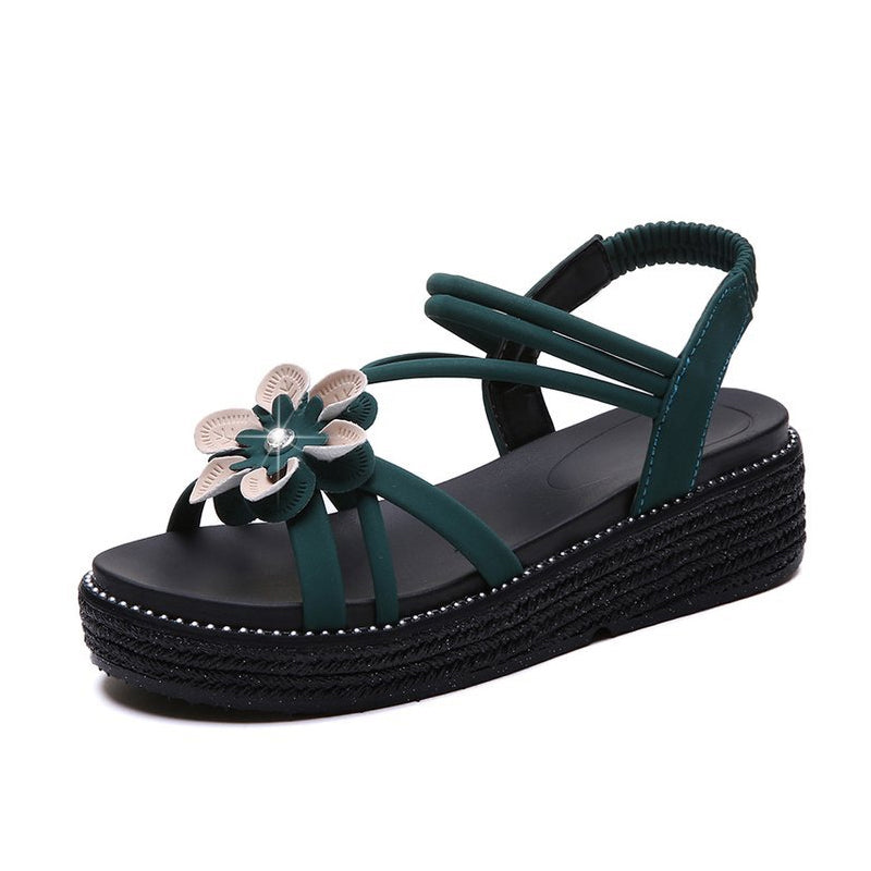 floral platform sandals