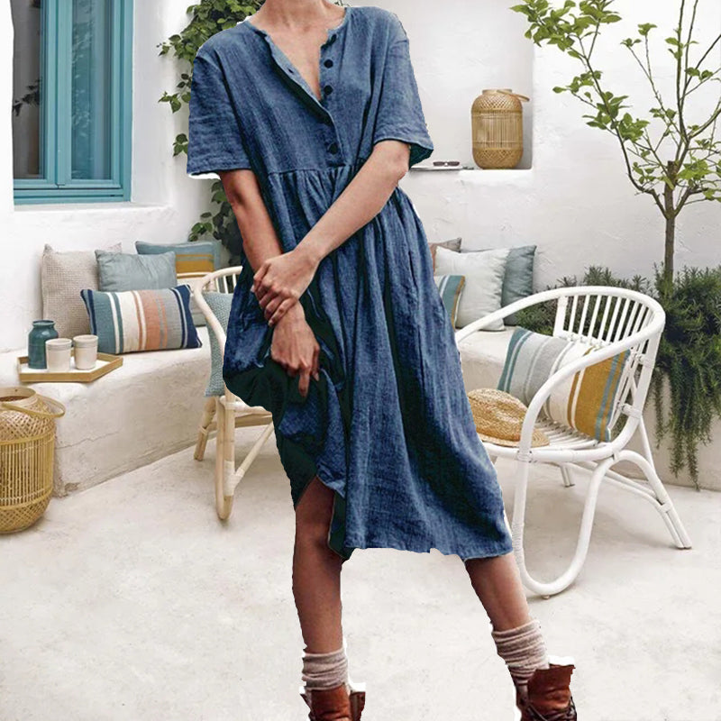 Rento puuvilla-pellava mekko