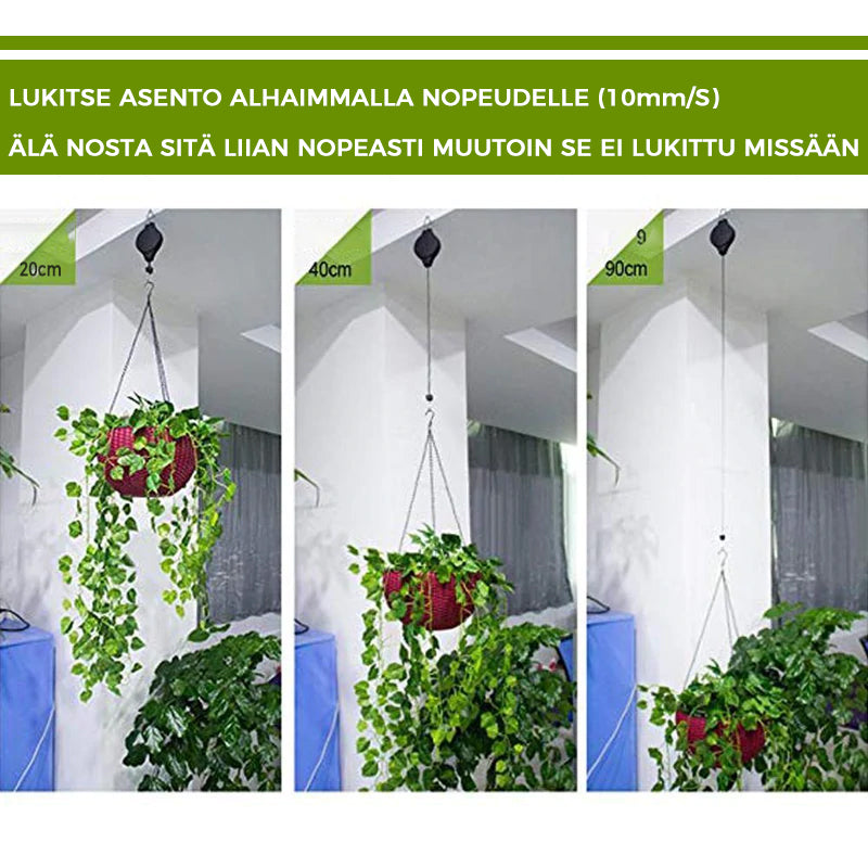 Sisäänvedettävä koukku puutarhakoriin Ruukut, lintujen syöttölaite