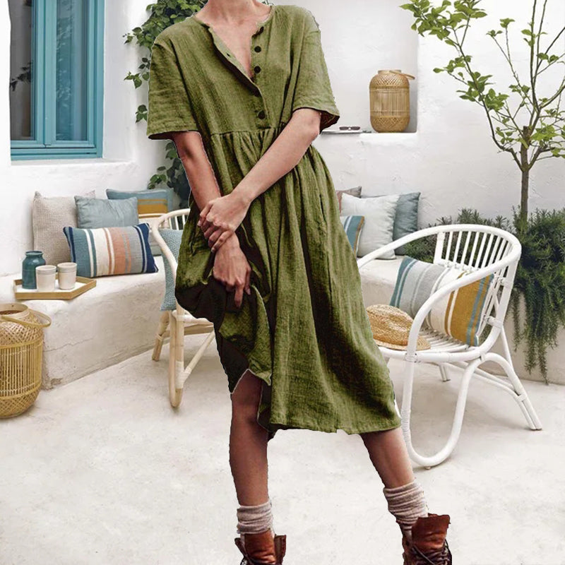 Rento puuvilla-pellava mekko