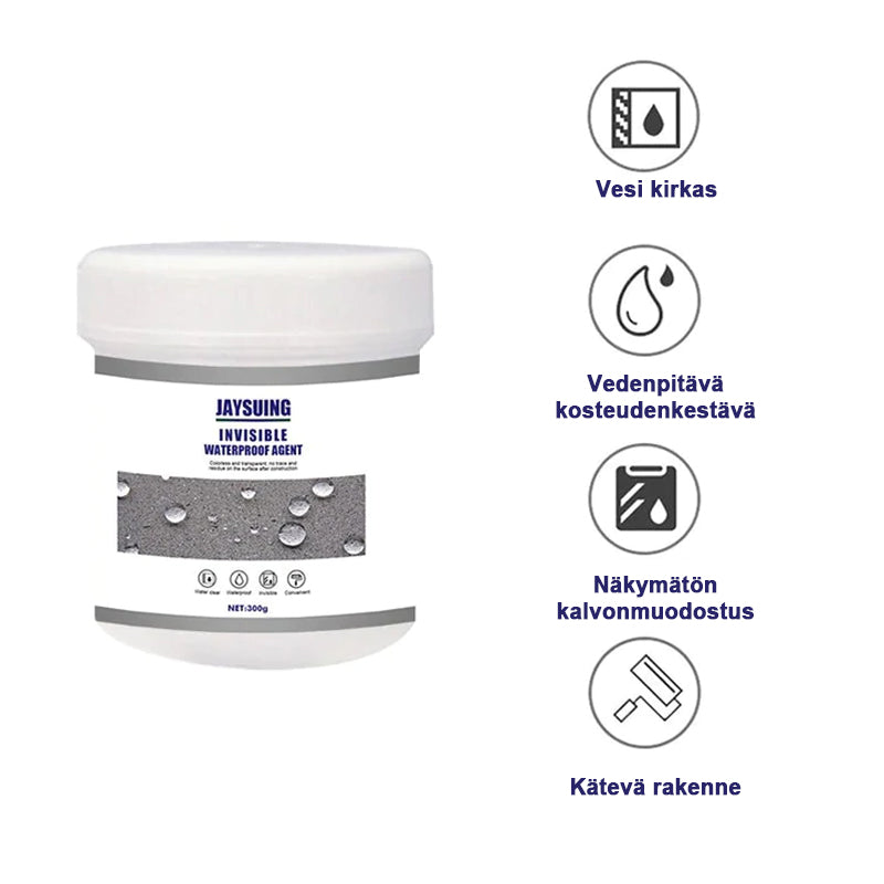 Läpinäkyvä vedenpitävä pinnoiteaine