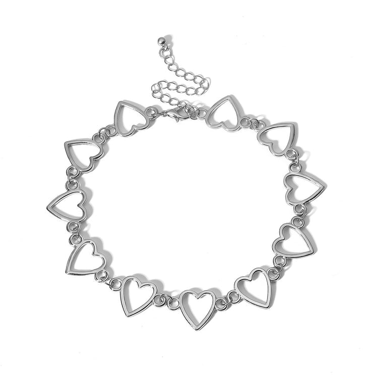 Korealainen Sweet Love Heart Choker Kaulakoru
