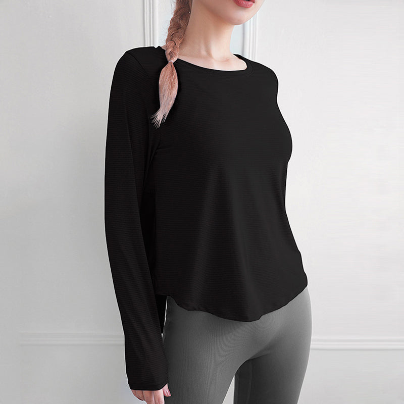 Pitkähihainen joogatoppi halkiolla