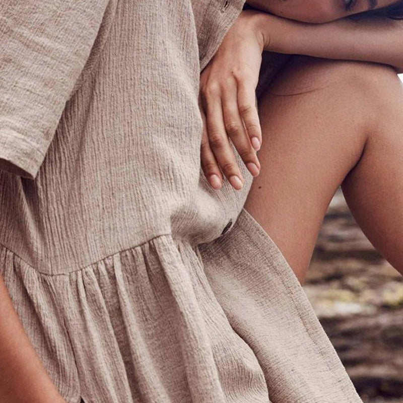 Rento puuvilla-pellava mekko