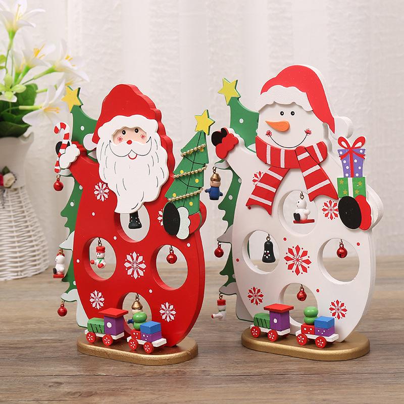 Puinen joulukoriste mini ripustuksilla