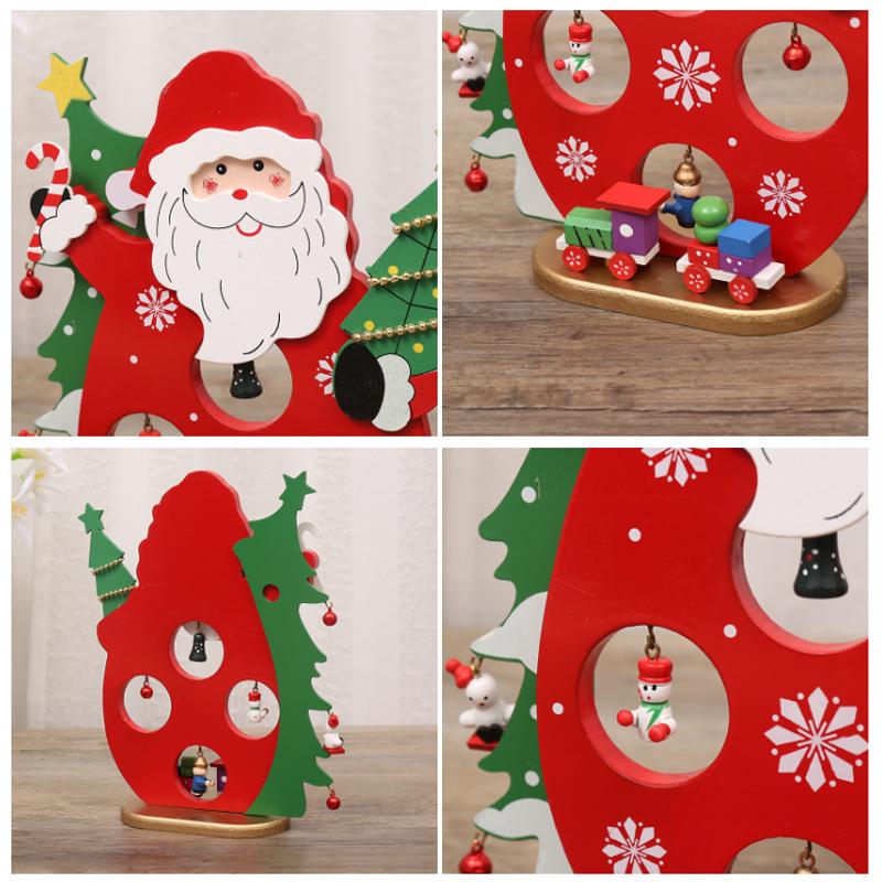 Puinen joulukoriste mini ripustuksilla