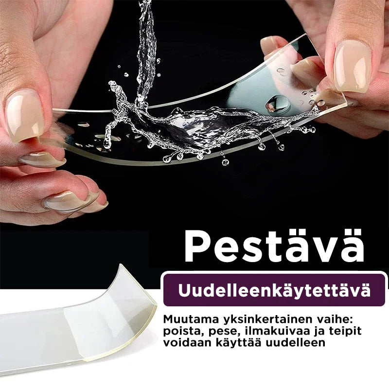 Kaksipuolinen teippi, monikäyttöinen ja uudelleenkäytettävä