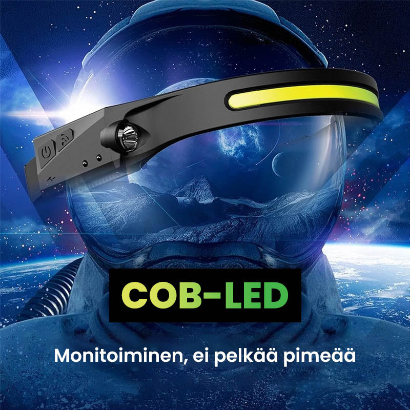USB-ladattava otsalamppu, COB/XPE-LED 💡
