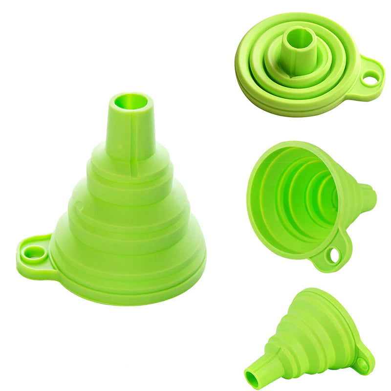 Keittiön taitettava silikonisuppilo