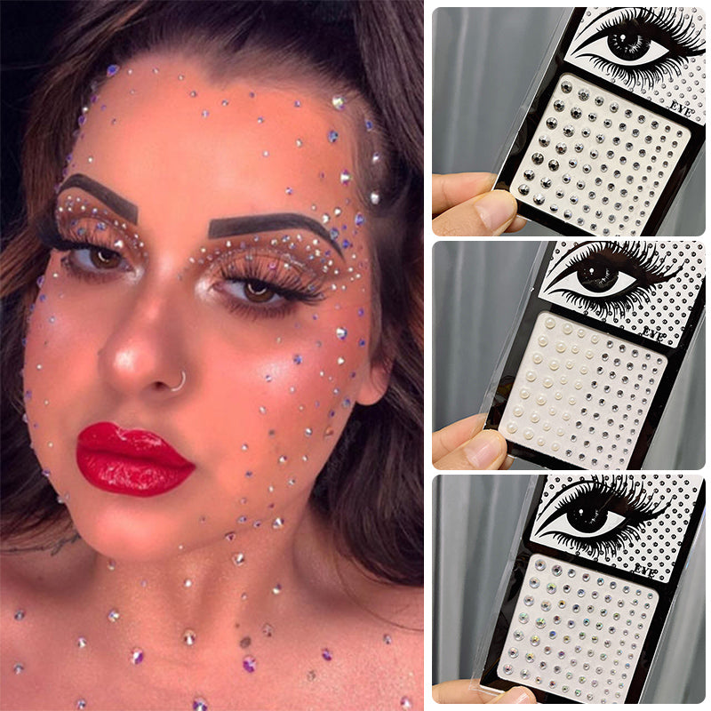 Sekakokoiset luomivärit ja kasvotimantit.