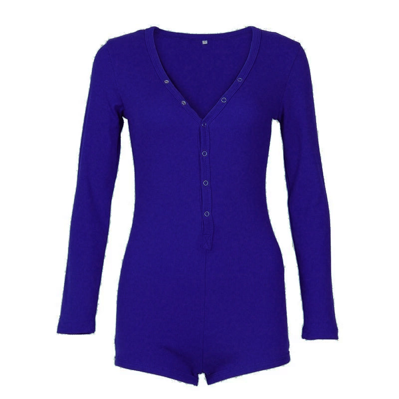 Seksikäs bodycon v-kaula bodysuit