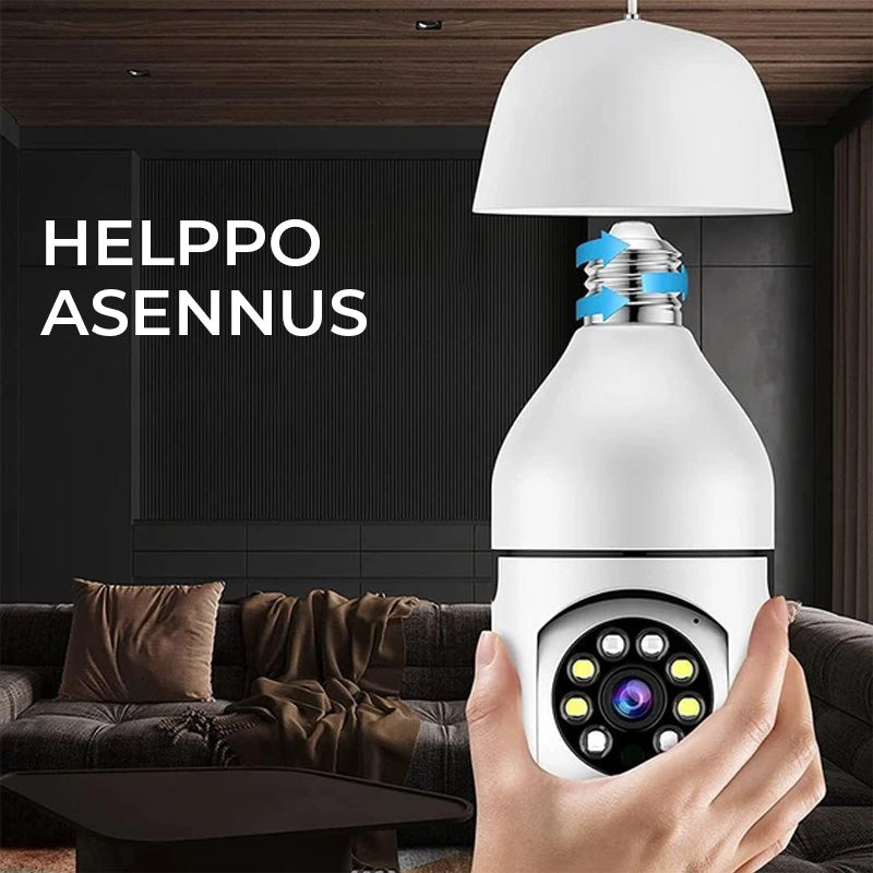 WLAN-valvontakamera, lampunkantaan asennettava