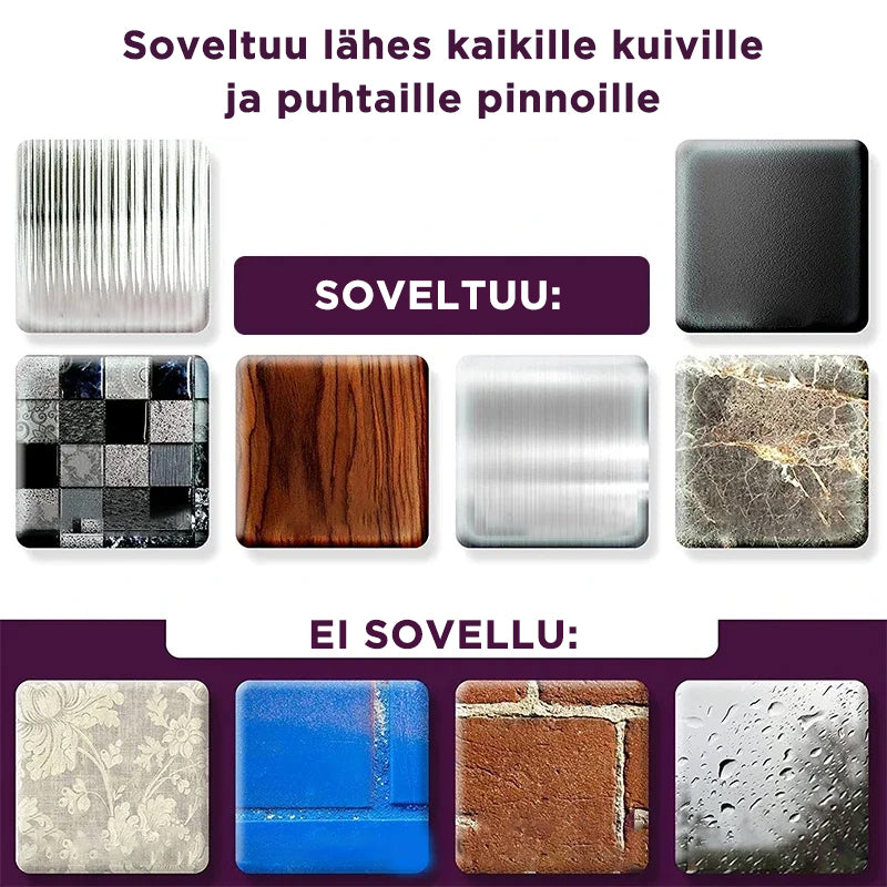 Kaksipuolinen teippi, monikäyttöinen ja uudelleenkäytettävä