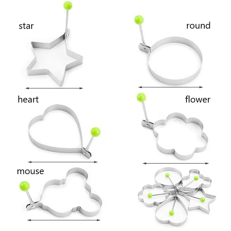 Pyöreät paistetun kananmunan muotit (ruostumaton teräs)