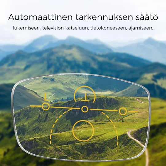 Kaksitehoiset progressiiviset lukulasit sinivalosuodatuksella