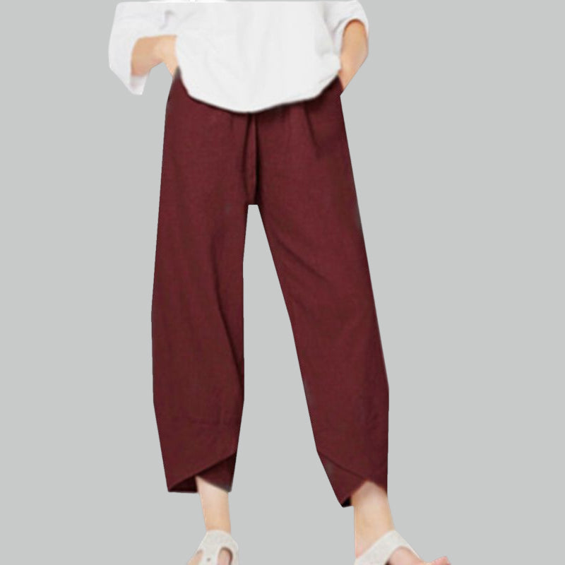 Naisten Yksinkertaiset Väljät Housut