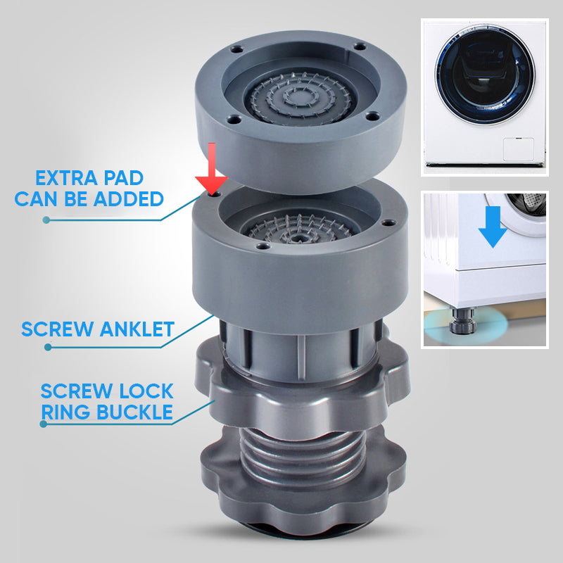 Säädettävät pyykinpesukoneen tukijalat iskunvaimennuksella (4kpl)