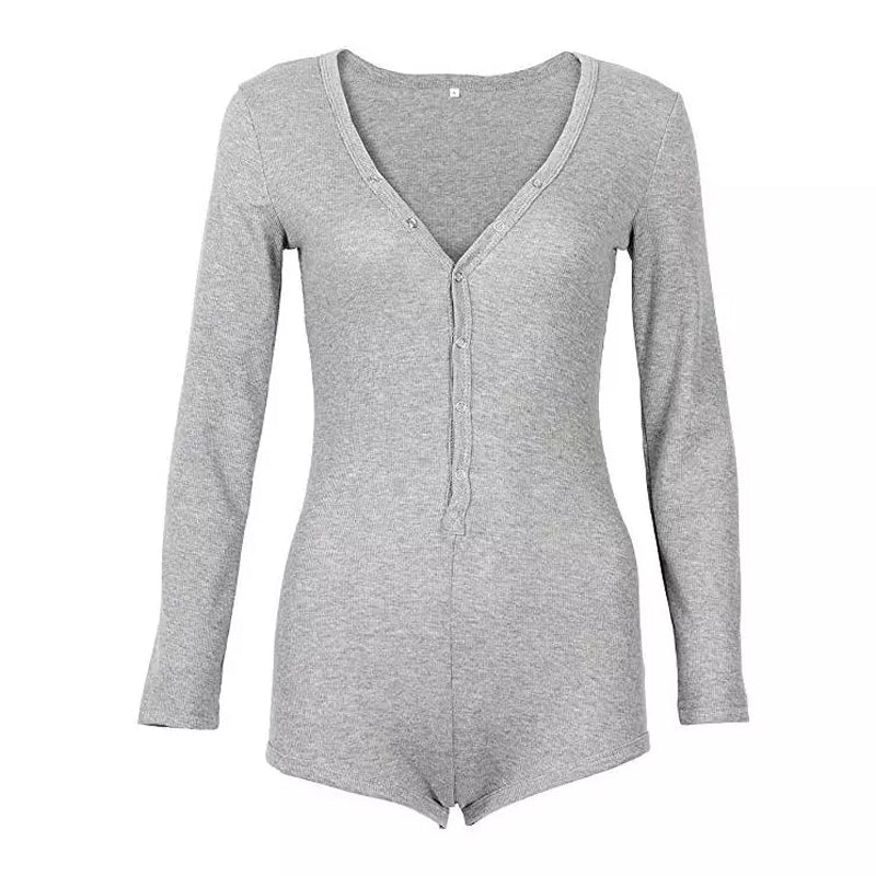 Seksikäs bodycon v-kaula bodysuit