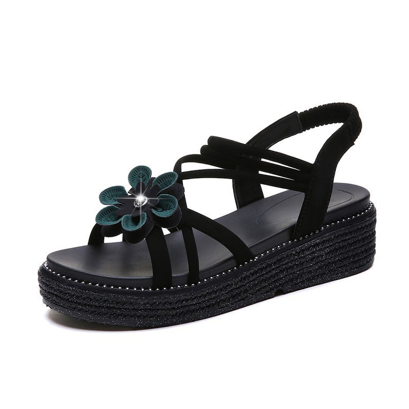 floral platform sandals