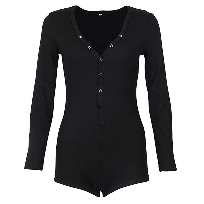 Seksikäs bodycon v-kaula bodysuit