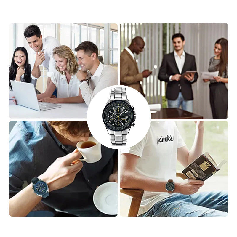 Miesten monikäyttöinen kvartsikello useilla painikkeilla