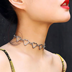 Korealainen Sweet Love Heart Choker Kaulakoru