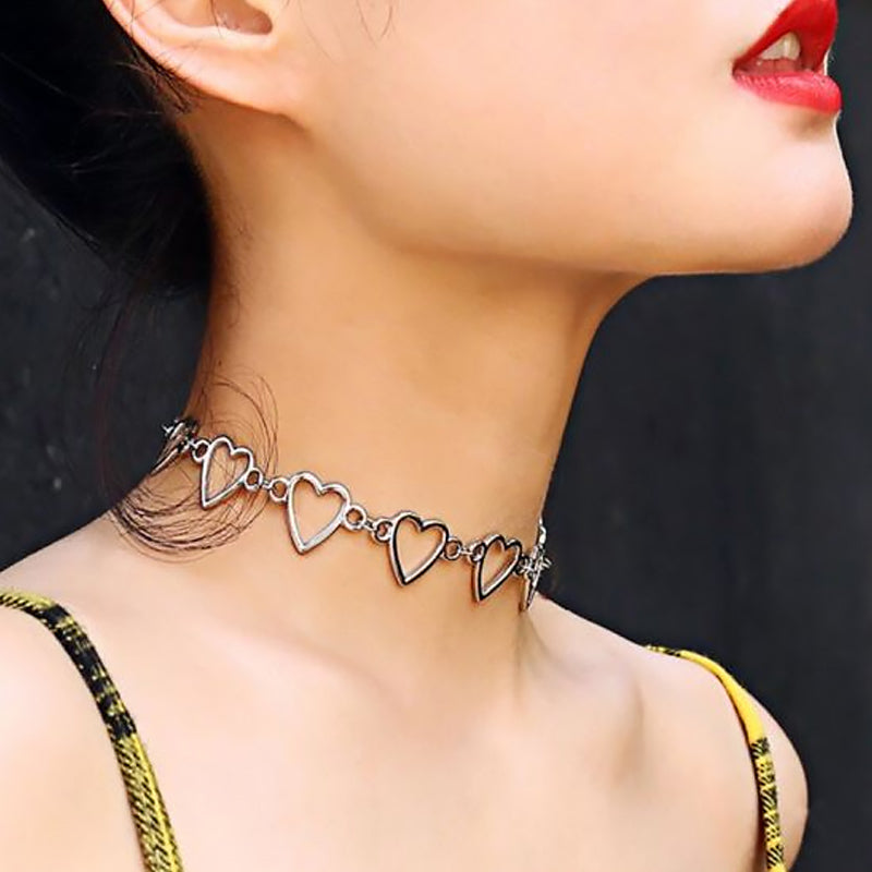Korealainen Sweet Love Heart Choker Kaulakoru