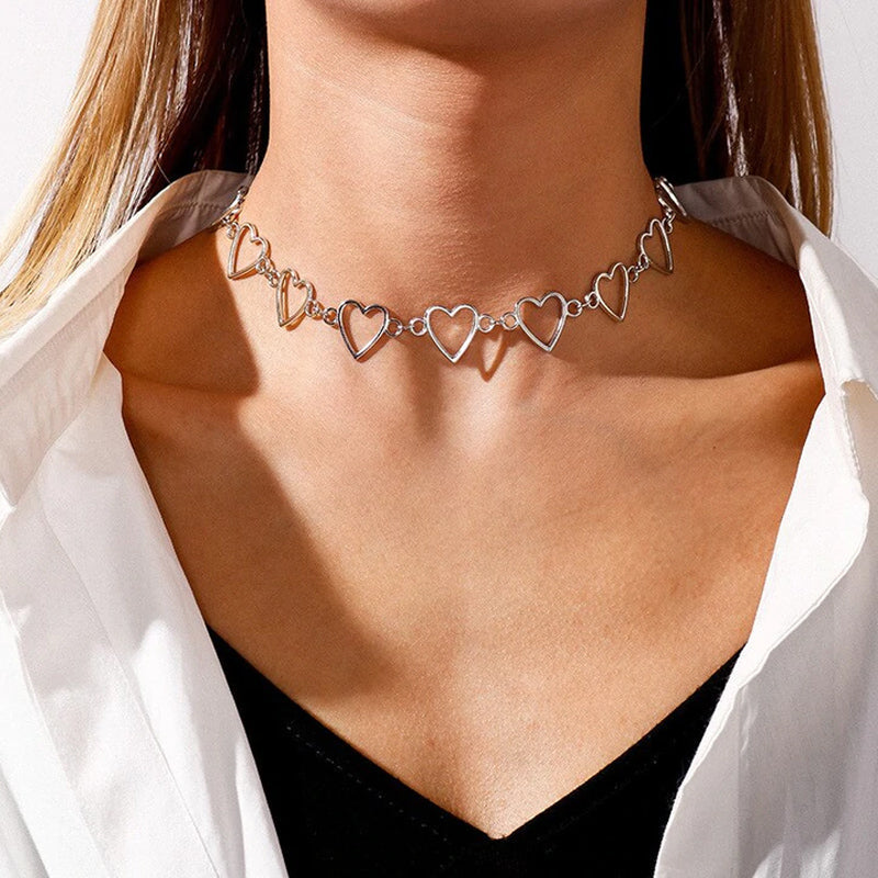 Korealainen Sweet Love Heart Choker Kaulakoru