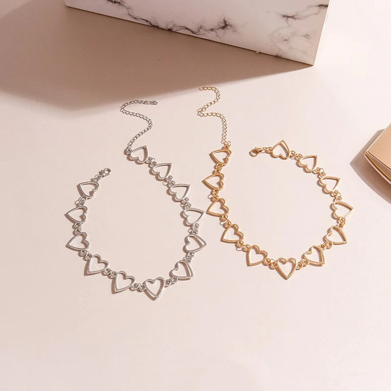 Korealainen Sweet Love Heart Choker Kaulakoru