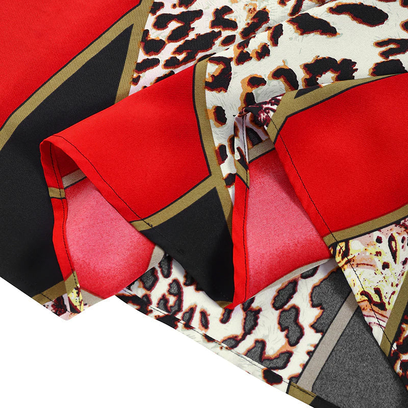 Pitkähihainen väljä v-kaula printtimekko