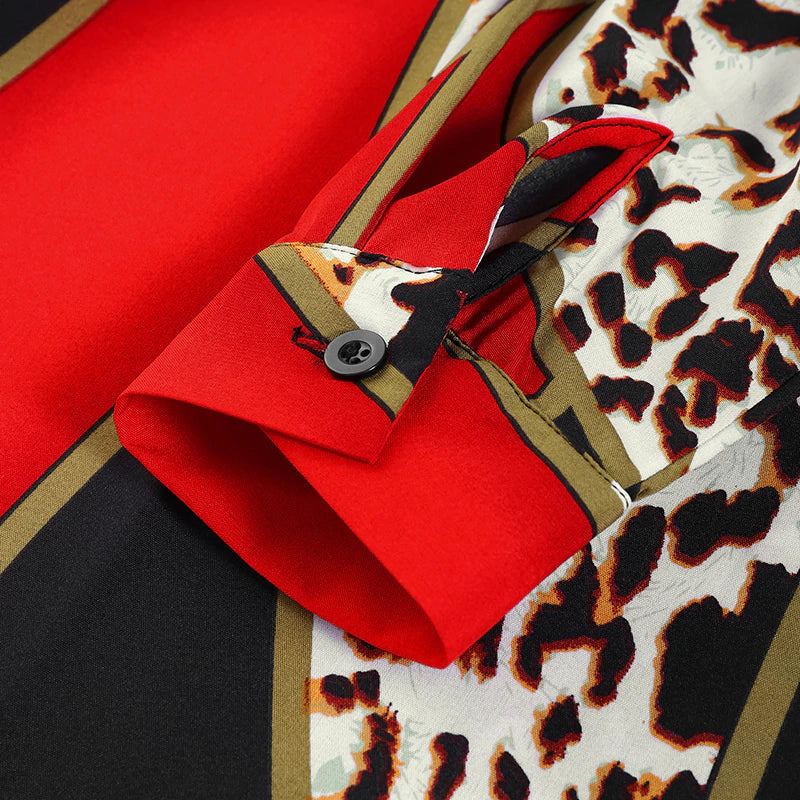 Pitkähihainen väljä v-kaula printtimekko