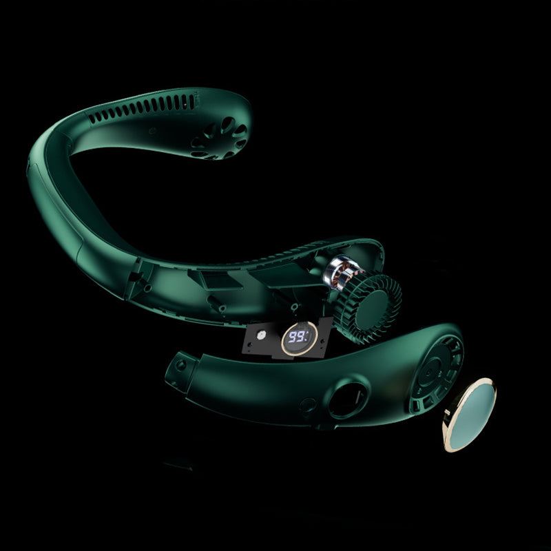 2023 Uusi kannettava kaulatuuletin digitaalisella näytöllä