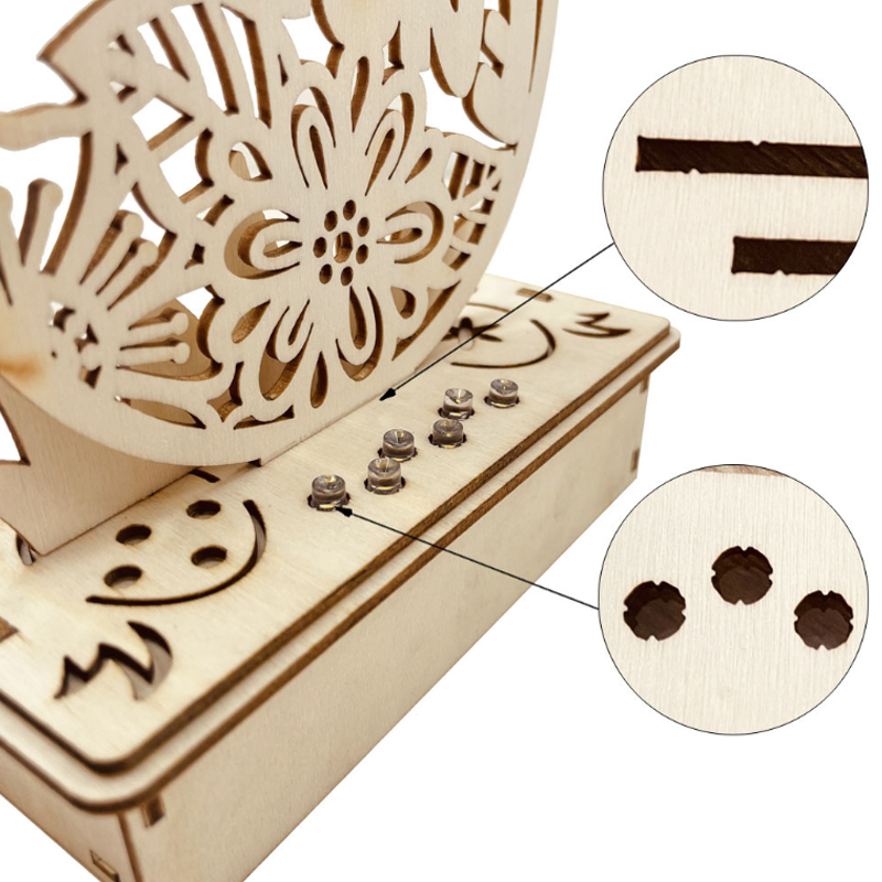 Puinen DIY-munan muotoinen koriste.