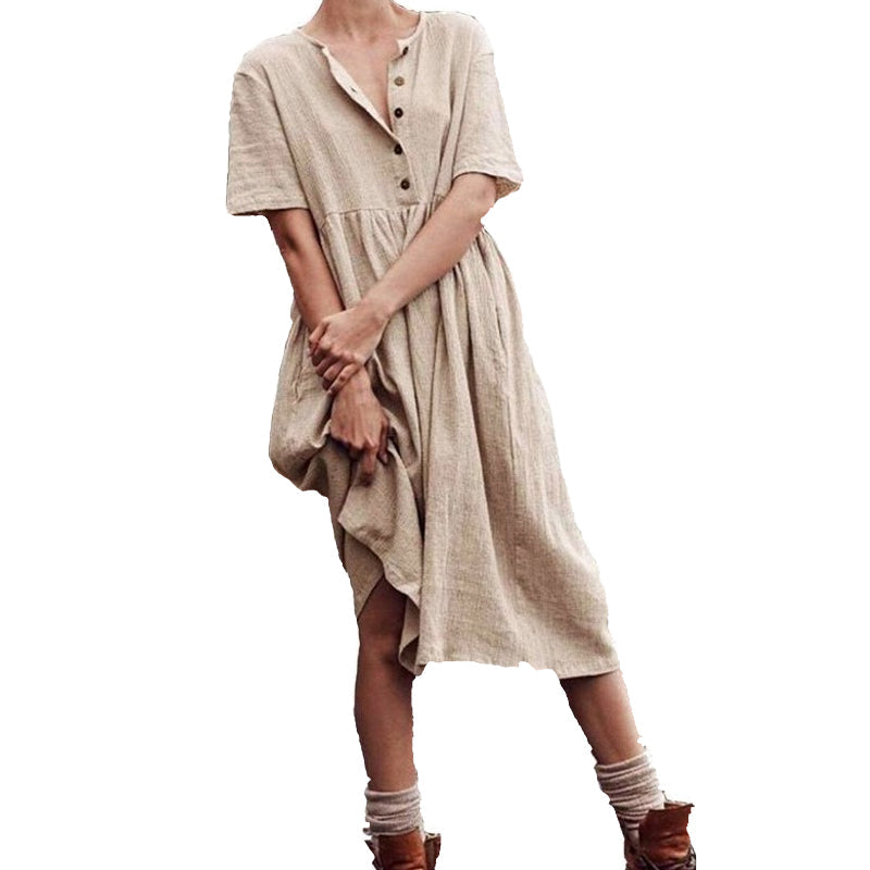 Rento puuvilla-pellava mekko