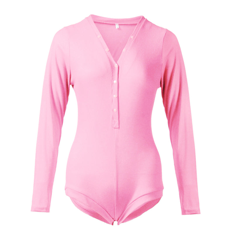 Seksikäs bodycon v-kaula bodysuit